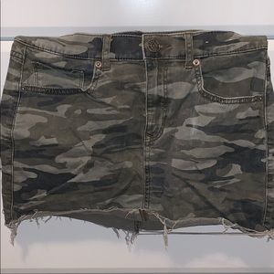 Camo jean skirt
